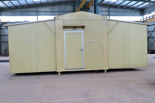 Interior of prefabricated modular cabin with partition room