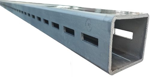 Slotted metal box profile channel section