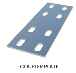 Ladder cable tray coupler plate for joining GI cable tray sections