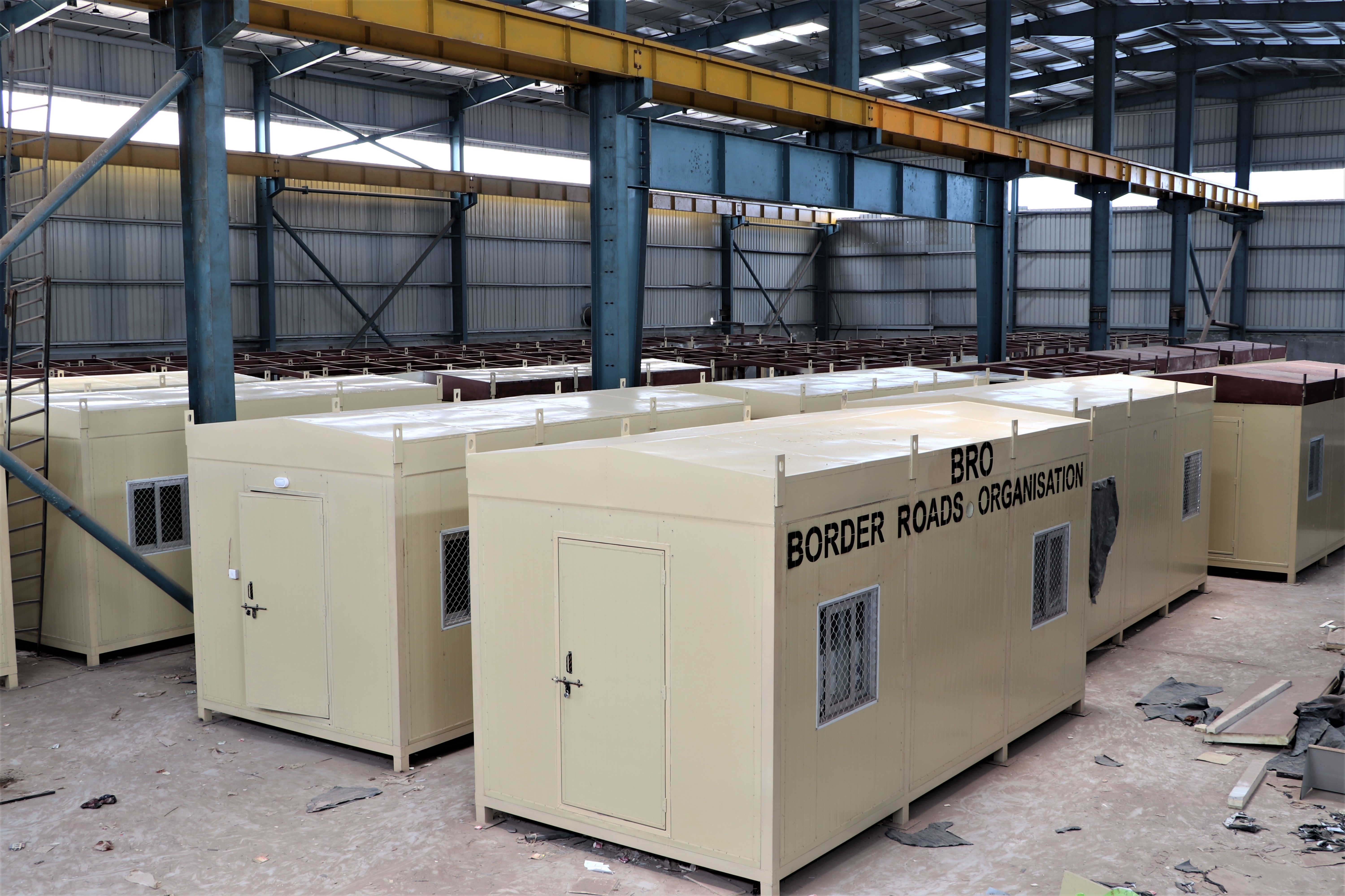 Prefabricated modular cabins manufactured for Border Roads Organisation